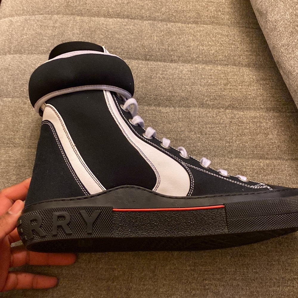 Cotton and Nylon Sub High-top Sneakers - Picture 4 of 5